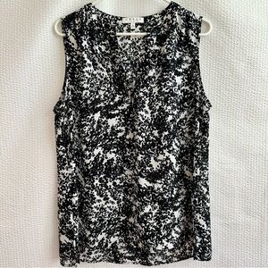 Chaus New York Women’s Floral Black White Sleeveless Blouse Size: Large
